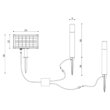 Spike Lamp with solar panel - 2051-P
