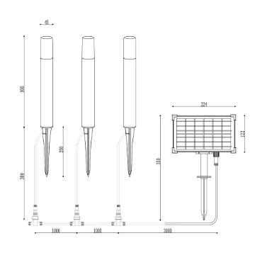 Spike Lamp with solar panel - 2051-P